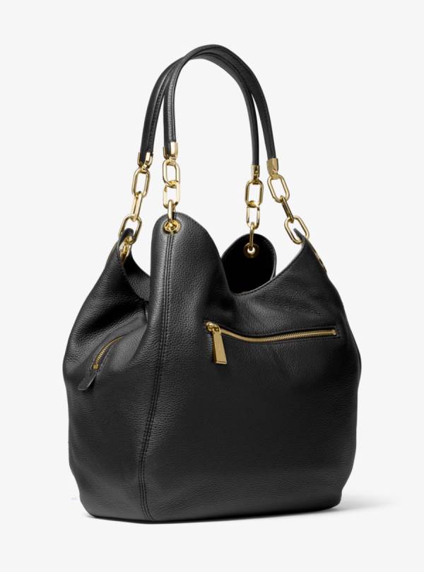 Damske Taška Cez Rameno Michael Kors Lillie Large Pebbled Leather Čierne - Kabelky Michael Kors Lacne | KQIRA-2093